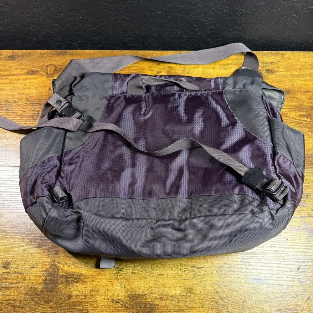 Eddie Bauer Ripstop Nylon Purple Grey Laptop Messenger Bag Large Unisex